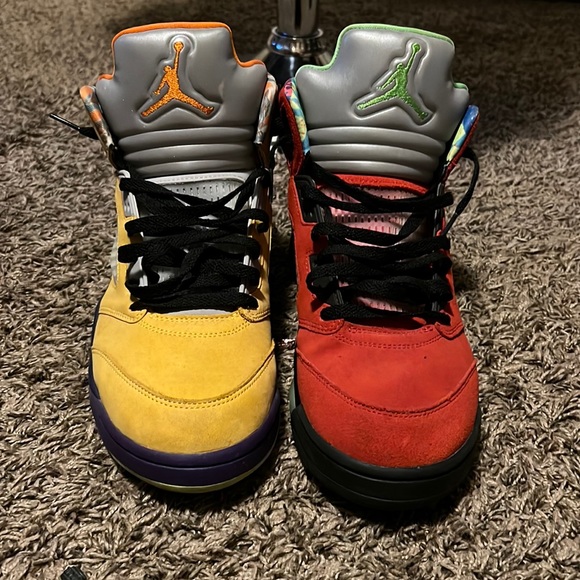 Shoes Red Yellow Jordan Jordan 5, Size 12, Yellow Red